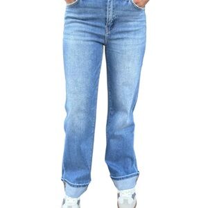 Flying Monkey Black Label High Rise Cuffed Straight Leg Jean